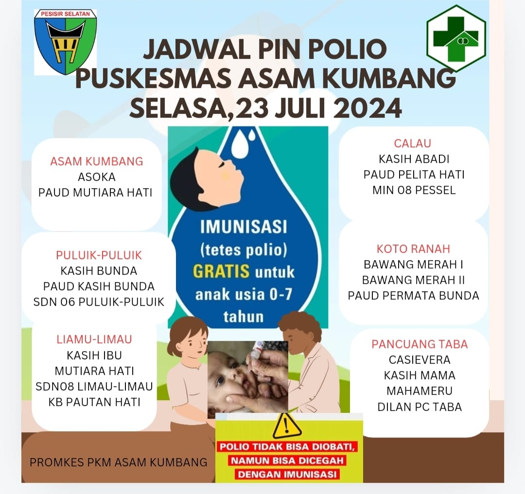 JADWAL PIN POLIO PUSKESMAS ASAM KUMBANG